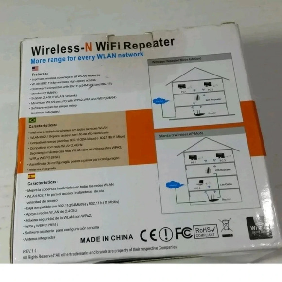 New in box Wireless-N Wifi Repeater Model AR-2831WE - Picture 2 of 7